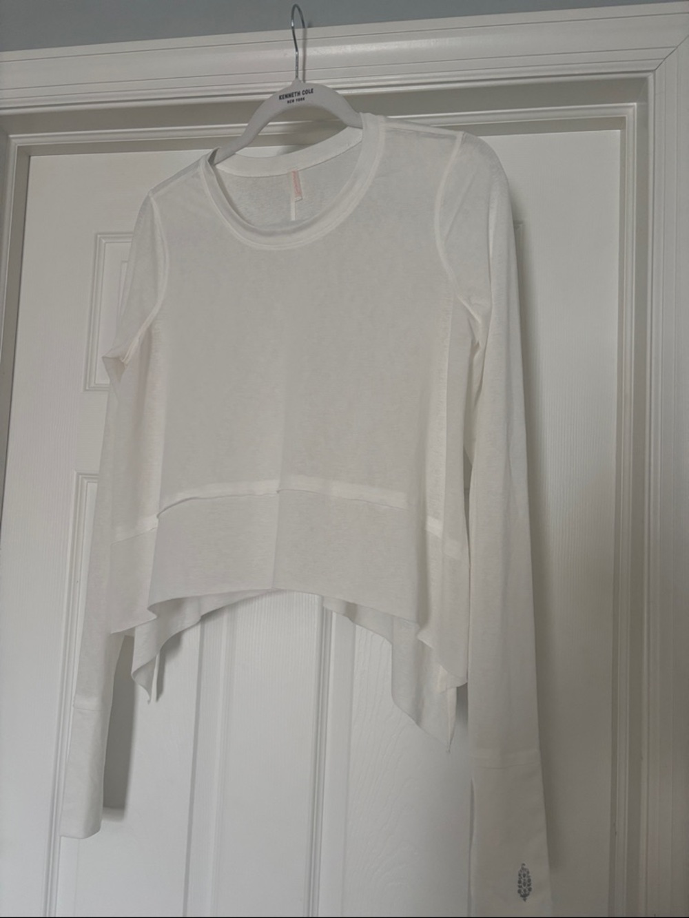 FP Movement by Free People White Long-Sleeve Layered Crop Top Size M